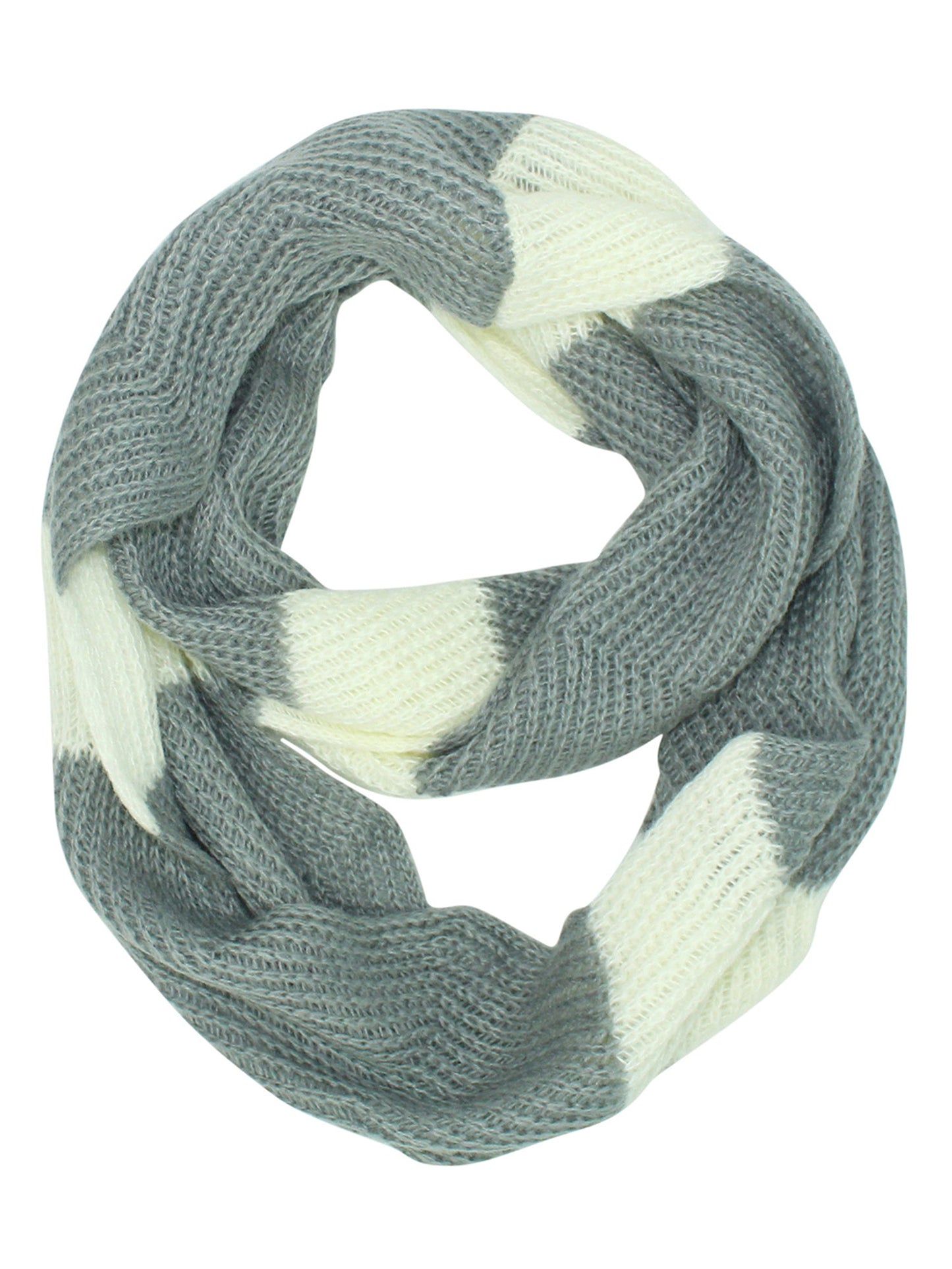 Zigzag Chevron Winter Knit Circle Infinity Scarf