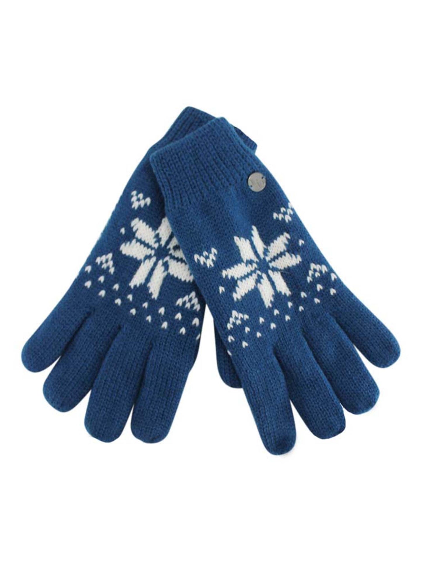 Thermal Insulated Womens Snowflake Knit Winter Gloves