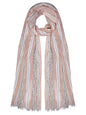 Lightweight Scarf With Bold Knit & Frayed Fringe