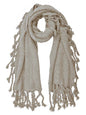 Chunky Knit Scarf With Braided Tassel Fringe