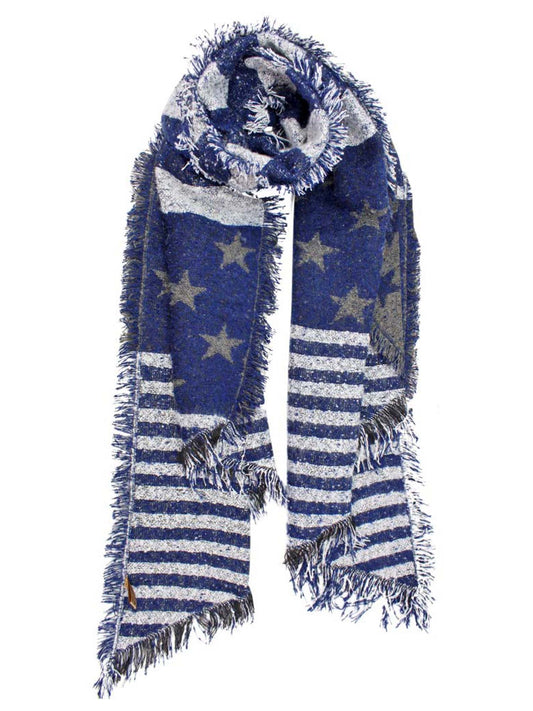 Draping Stars & Stripes Oblong Scarf Wrap