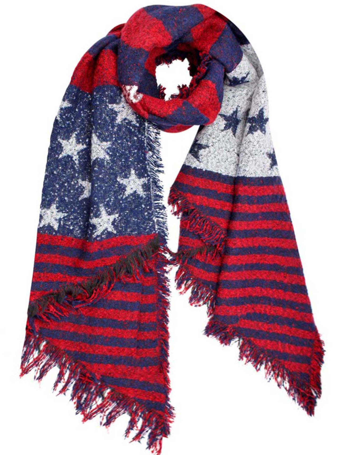 Draping Stars & Stripes Oblong Scarf Wrap