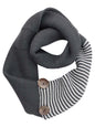 Stripe & Solid Knit Infinity Collar Scarf