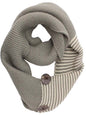 Stripe & Solid Knit Infinity Collar Scarf