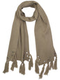 Unisex Winter Scarf With Grommets & Tassels