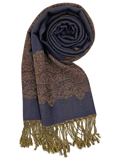 Baroque Print Pashmina Shawl Scarf With Fringe