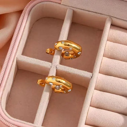 Free Shipping For18K Gold Plated Hoop Earrings