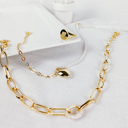 Free Shipping For  Golden Plated Chain Choker Necklace