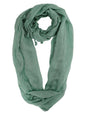 Tassel Trim Light Infinity Scarf