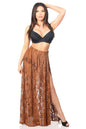 Free Shipping For Sheer Brown Lace Skirt by Daisy