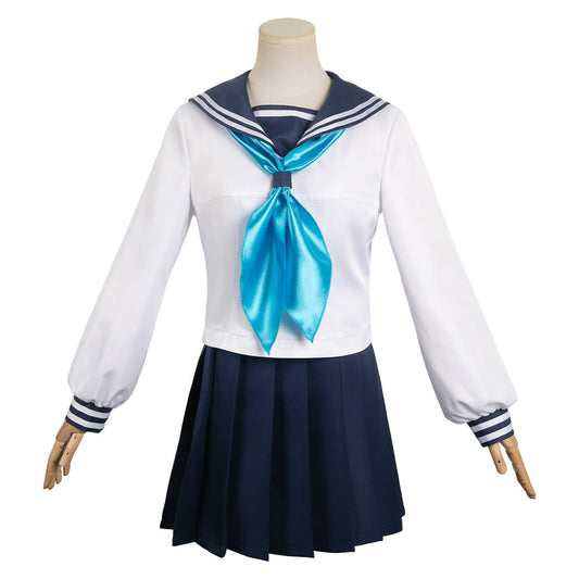 Free Shipping For_y Deer Friend Nokotan Anime Noko Shikanoko Women Blue Uniform Dress Cosplay Costume