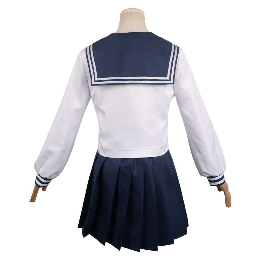 Free Shipping For_y Deer Friend Nokotan Anime Noko Shikanoko Women Blue Uniform Dress Cosplay Costume