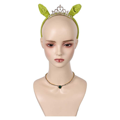 Free Shipping For_hrek Movie Fiona Cosplay Headband Necklace Set Halloween Carnival Costume Accessories