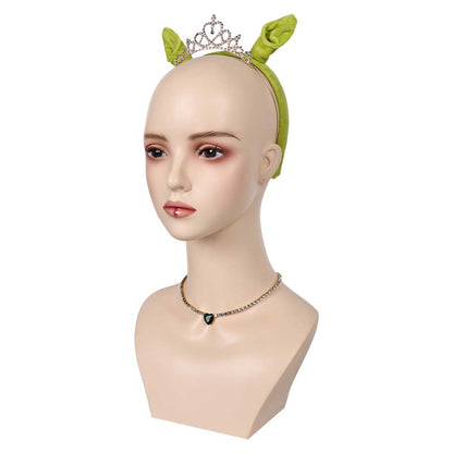 Free Shipping For_hrek Movie Fiona Cosplay Headband Necklace Set Halloween Carnival Costume Accessories