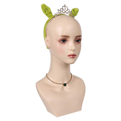 Free Shipping For_hrek Movie Fiona Cosplay Headband Necklace Set Halloween Carnival Costume Accessories