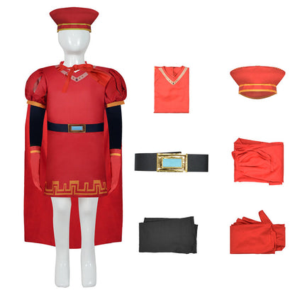 Free Shipping For_hrek Movie Lord Farquaad Kids Children Red Outfit Party Carnival Halloween Cosplay Costume