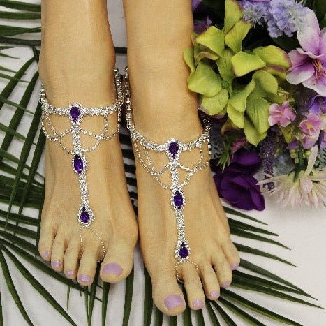 BRIDE wedding barefoot sandals - amethyst purple