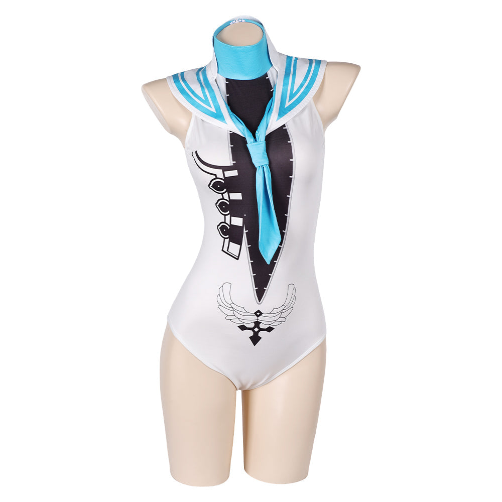 Free Shipping For_tellar Blade Game Eve Women Blue One-piece Swimsuit Party Carnival Halloween Cosplay Costume