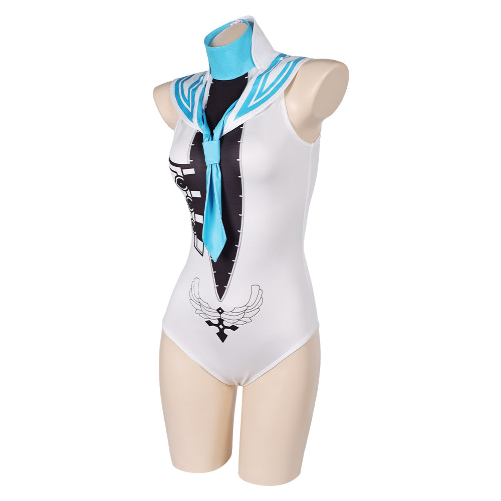 Free Shipping For_tellar Blade Game Eve Women Blue One-piece Swimsuit Party Carnival Halloween Cosplay Costume