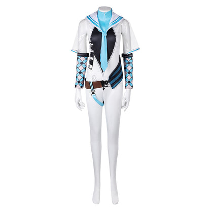 Free Shipping For_tellar Blade Game Eve Women White Blue Combat Suit Party Carnival Halloween Cosplay Costume