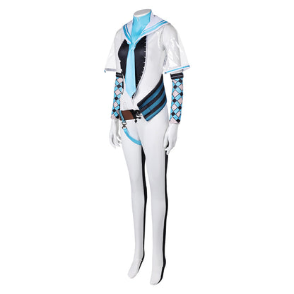 Free Shipping For_tellar Blade Game Eve Women White Blue Combat Suit Party Carnival Halloween Cosplay Costume