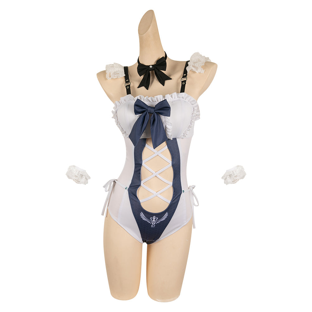 Free Shipping For_tellar Blade Game Eve Women White Ocean Maid Swimsuit Party Carnival Halloween Cosplay Costume