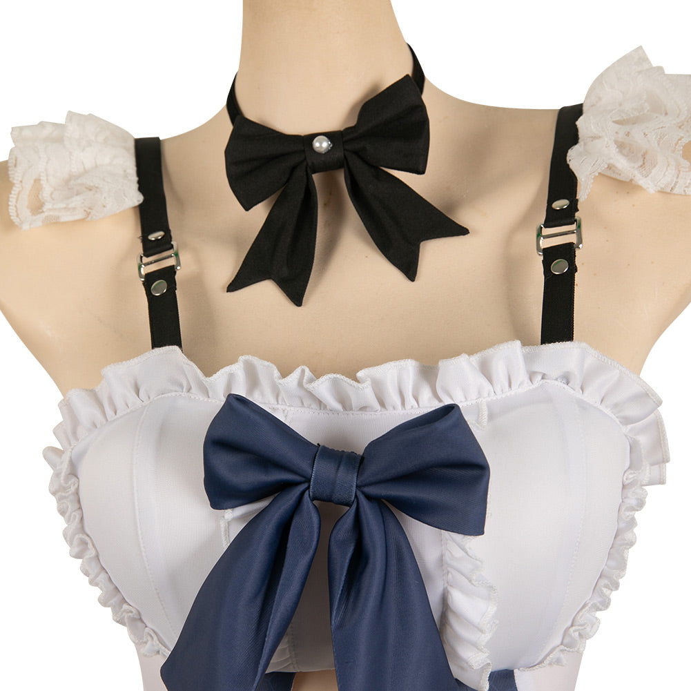 Free Shipping For_tellar Blade Game Eve Women White Ocean Maid Swimsuit Party Carnival Halloween Cosplay Costume