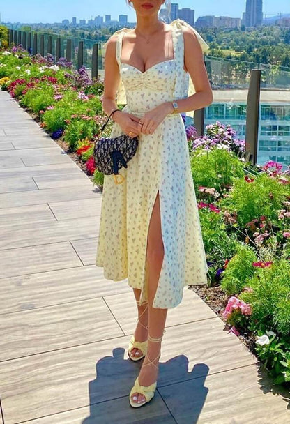 Summer Floral Print Midi Dress