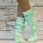 ULTIMATE cotton slouch socks women - Tie dye green