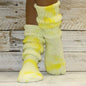 ULTIMATE  cotton  slouch socks women - Tie dyed lemon yellow