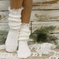 LACE topped ultimate  slouch socks - white