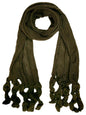 Long Neck Scarf With Ruffled Tips