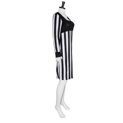 Free Shipping For_he Mask Movie Tina Carlyle Women Black Striped Dress Party Carnival Halloween Cosplay Costume