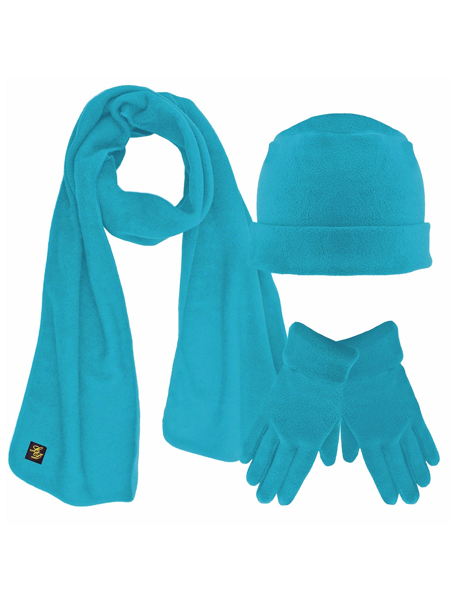 Polar Fleece 3 Piece Hat Scarf & Glove Matching Set