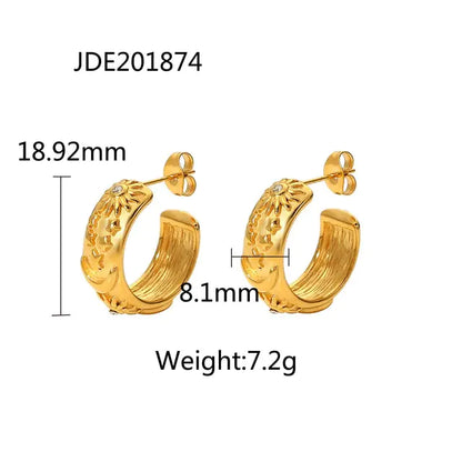 Free Shipping For18K Gold Plated Hoop Earrings