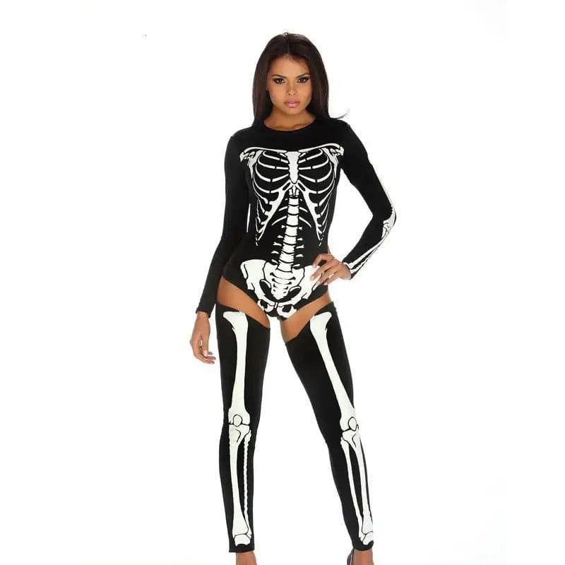 Free Shipping For Chic Gold Skeleton Bodysuit Costume for Women