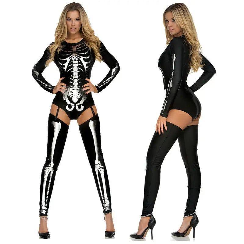 Free Shipping For Chic Gold Skeleton Bodysuit Costume for Women