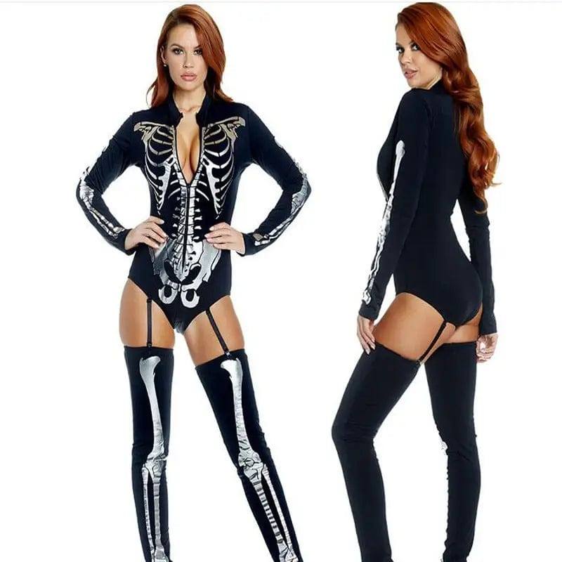 Free Shipping For Chic Gold Skeleton Bodysuit Costume for Women