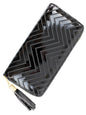 Metallic Chevron Pattern Womens Tassel Wallet