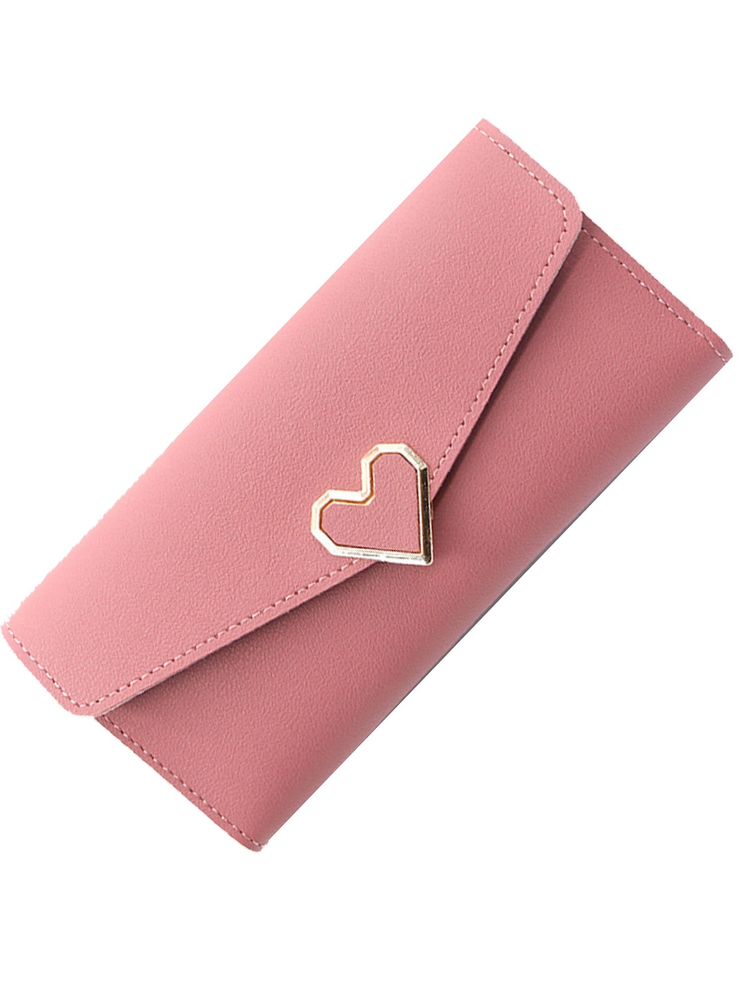 Long Organizer Wallet With Heart Closure