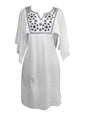 White Cotton Embroidered Beach Cover Up Dress