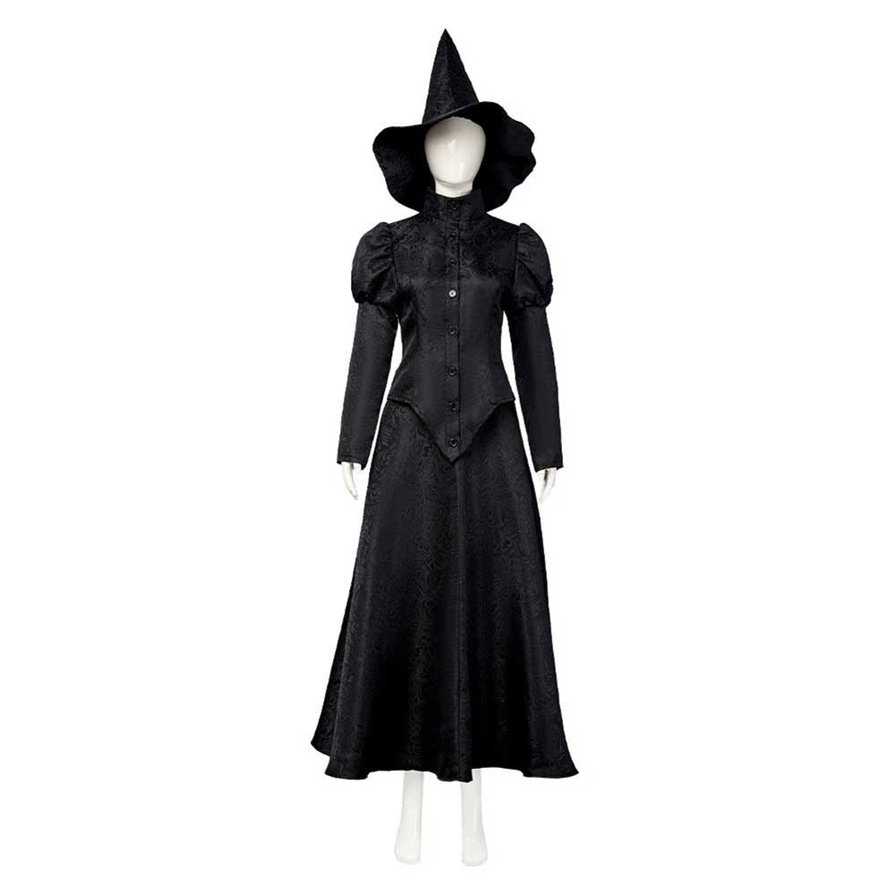 Free Shipping For_icked 2024 Movie Elphaba Thropp Women Black Dress Party Carnival Halloween Cosplay Costume