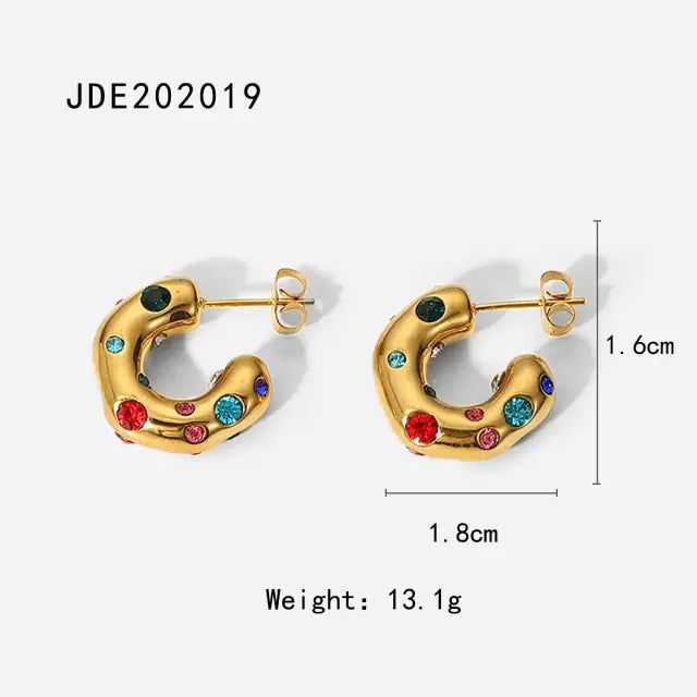 Free Shipping For18K Gold Plated Hoop Earrings