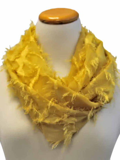 Wispy Frayed Sheer Infinity Scarf