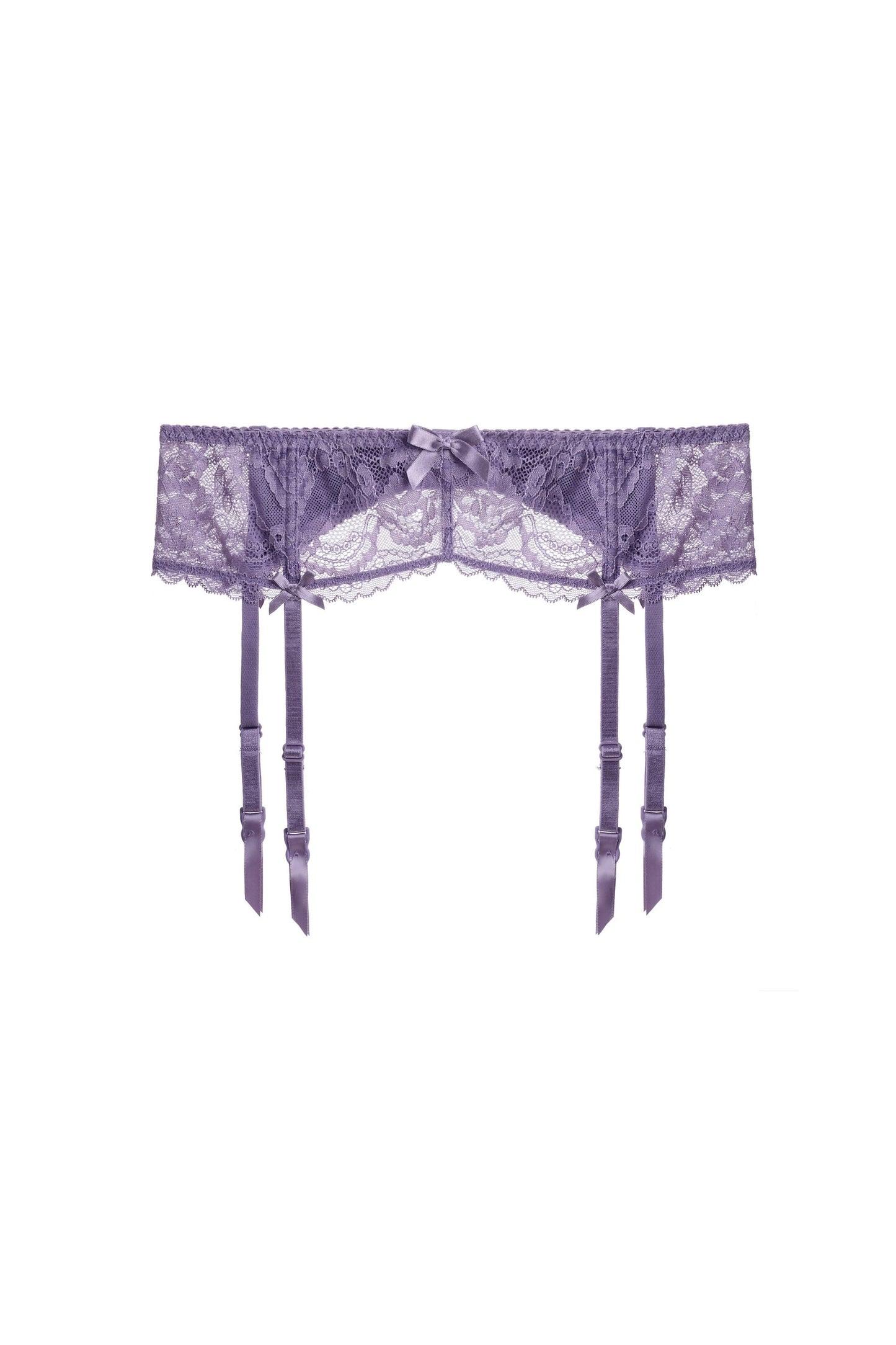 Free Shipping For Sexy Purple Floral Lace Trim Garter Lingerie